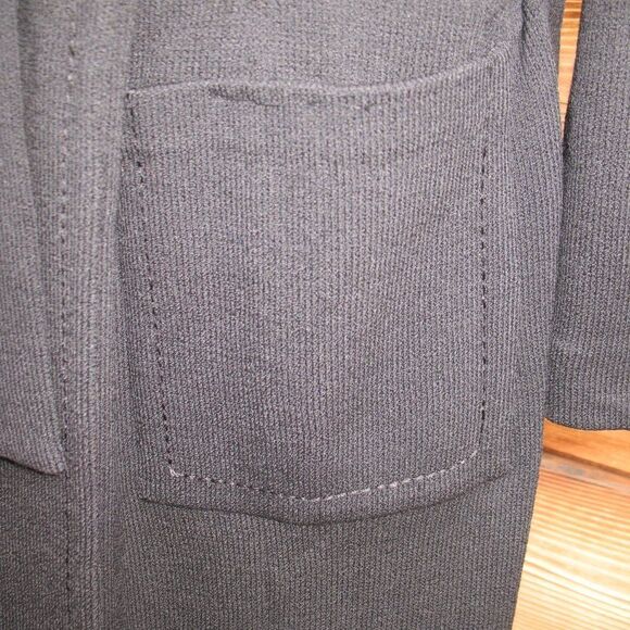 St John Caviar Black Knit Wool Blend Belted Coat - Picture 8 of 9